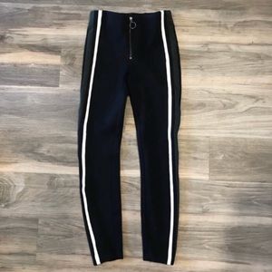 Zara Side Striped Zipper Front Pants Size XS